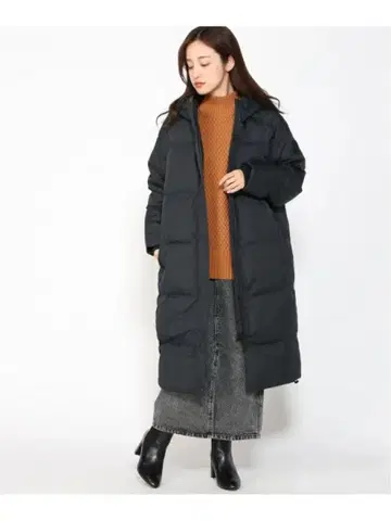 거의 새상품 GAP 갭 헤비 웨이트 후드 부착 롱 다운 코트