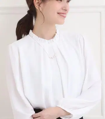 프릴 넥 긴팔 블라우스 XL