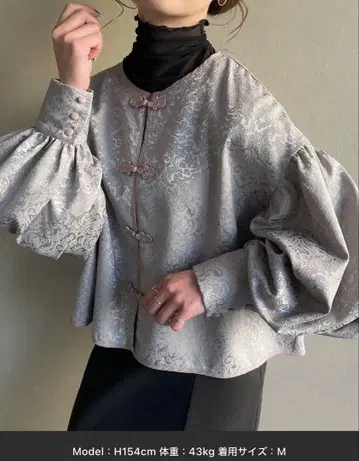 JUNOAH 자카드 차이나 루즈 셔츠