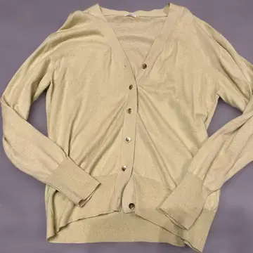 이에나 린넨 혼방 가디건 그린