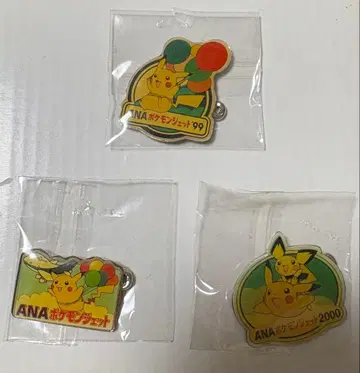 ANA 포켓몬 제트 피카츄 핀 배지 3개 세트