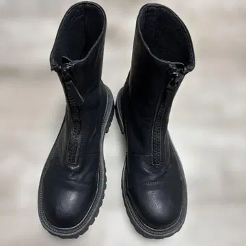 antiqua 블랙 가죽 지퍼 부츠 24.5cm