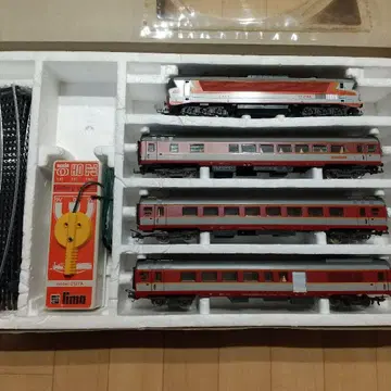 Lima 기차 세트 4량 편성 레일 포함