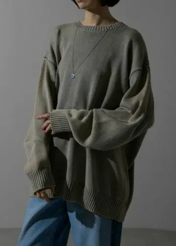 택 포함 새상품 워시 가공 라이트 니트 풀오버