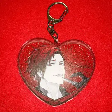 블랙스타 브라스 브라이덜 하트형 라메 키링 흑요