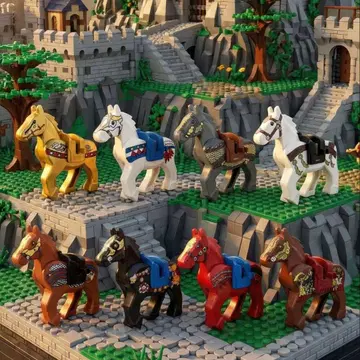레고 호환 말 8체 기승 세트 인형 미니 피규어 완구 선물