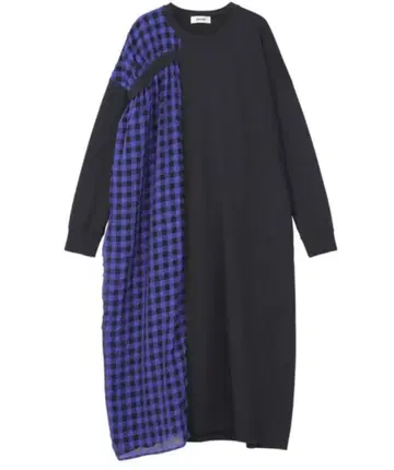 주카 원피스 네이비 체크