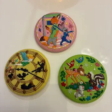 디즈니 자수 캔뱃지2 주토피아 피터팬 밤비