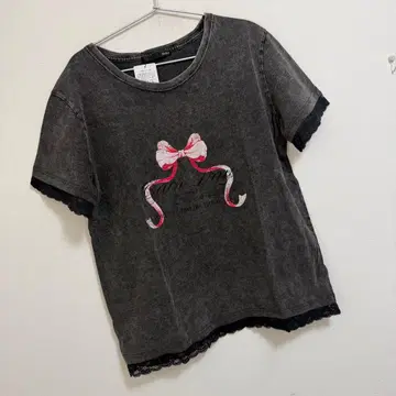 헤더 프론트 리본 레이스 TEE