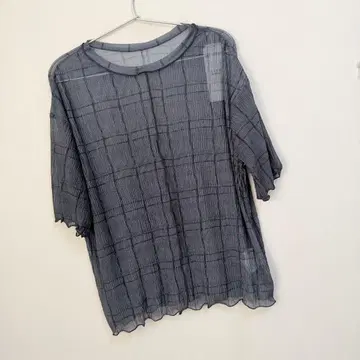 나노 유니버스 양류 체크 시어 컷 T셔츠