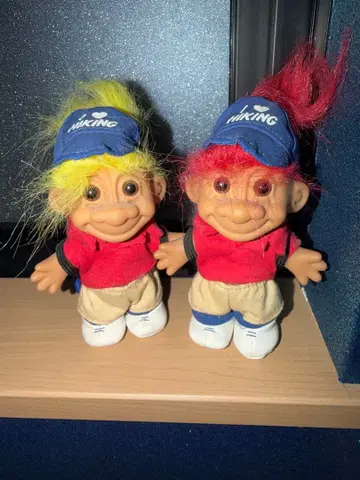 트롤 인형 2체 세트 컬러풀