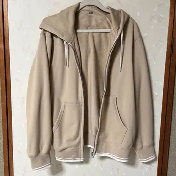 UNIQLO 베이지 집업 후드티 M