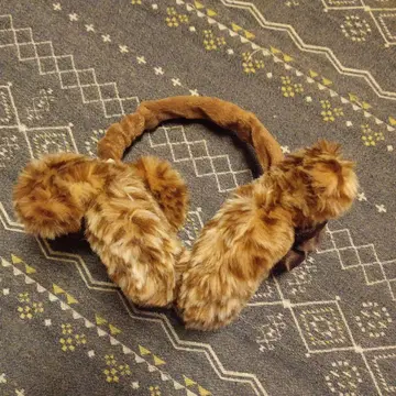 디즈니 미니 브라운 레오파드 무늬 리본 귀도리