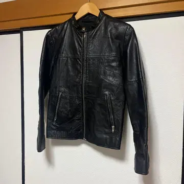 Roshell 블랙 가죽 자켓 vkei 라이더 그런지 스탠드 카라