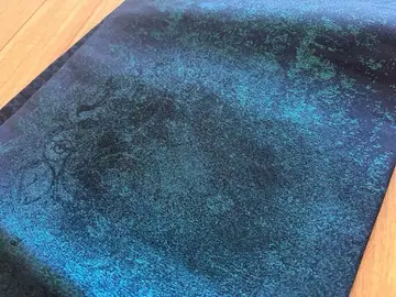 니시진 비단 후쿠로 오비 청록색 금박 모던