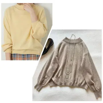 거의 새상품 어반 리서치 Sonny label 폭스 울 보틀넥 니트