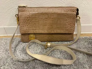 ADMJ 베이지 악어 엠보싱 숄더백 가죽