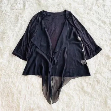 새상품급 CDEC COUP DE CHANCE 가디건 쉬폰 절개 7부 소매