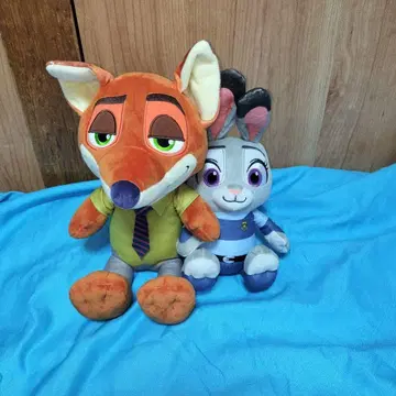 택 포함 주토피아 닉 주디 봉제 인형 디즈니 프라이스