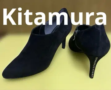 Kitamura 블랙 스웨이드 스틸레토 부티
