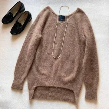 거의 새상품 어반 리서치 ROSSO 울 퍼 리 샤기 루즈 니트