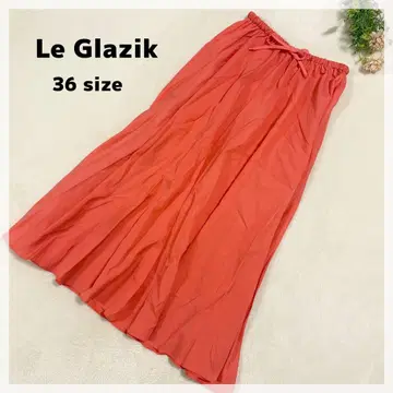 [르그라직] 고급 실크 혼방 롱 스커트 36 살몬 핑크 샘플