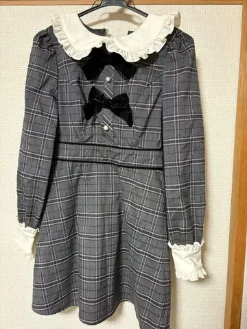 pium 벨로아 리본 인형 원피스