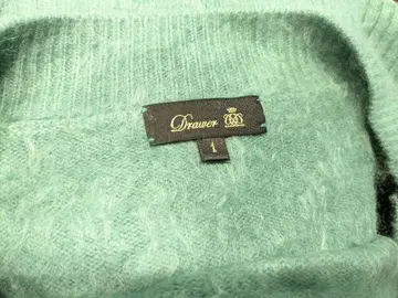 Drawer 그린 보트넥 캐시미어 스웨터