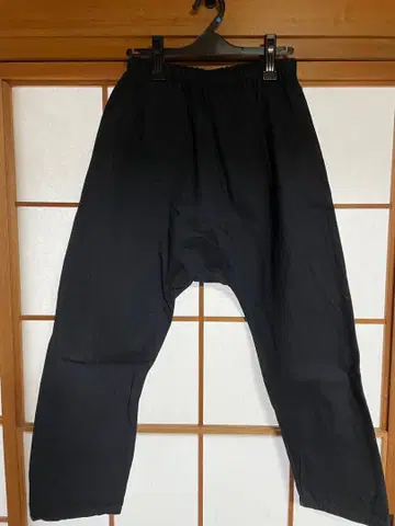 사루엘 팬츠 블랙 허리밴딩 큰 포켓 부착