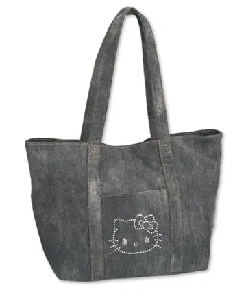 헬로키티 토트백 데님 블랙 산리오 아베일