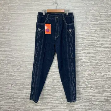 신축성 청바지 자수 스트레치 데님 팬츠 새상품 택 포함