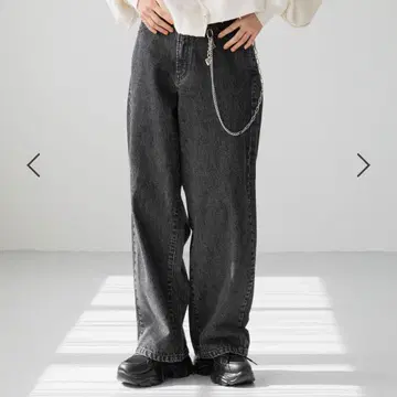 [미사용] 로리즈팜 CONE 와이드 스트레이트 팬츠