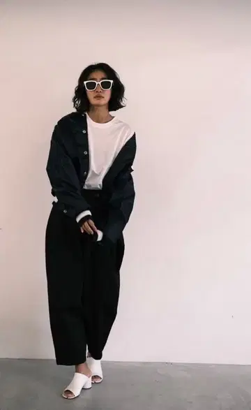 Nala 코쿤 치노 팬츠 블랙 M 사이즈