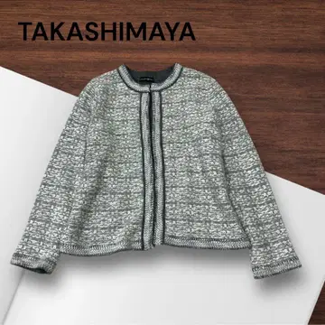 e557 TAKASHIMAYA 노카라 니트 자켓 캐시미어 함유