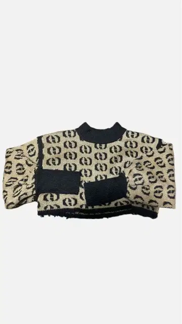 EMODA 레오파드 무늬 크롭 니트