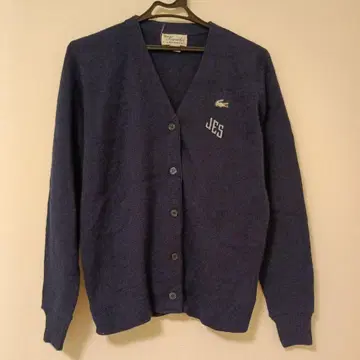 LACOSTE 네이비 V넥 가디건