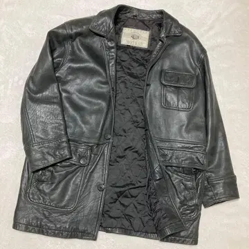 HARAJUKU MOTHER 90s 블랙 라무 가죽 자켓 남성용 M