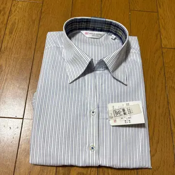 BRICK HOUSE 슬림 라인 셔츠 화이트 블루 스트라이프