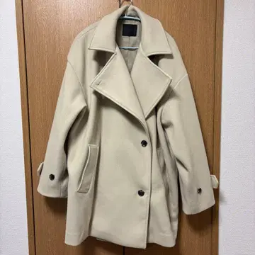 KBF BIG 칼라 미들 코트 베이지