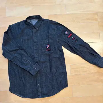 PAPAS 다크 데님 긴팔 셔츠