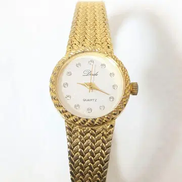 J-AXIS Dude 여성용 손목시계 골드 쿼츠 큐빅