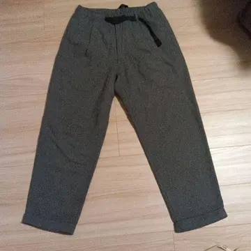 그라미치 그레이 와이드 팬츠 허리밴딩 벨트 포함