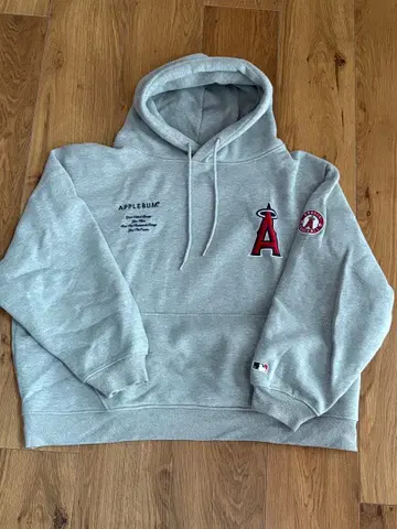 APPLEBUM 그레이 후드 부착 후드티 L