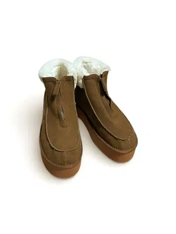 브라운 스웨이드 어그 부츠 통굽