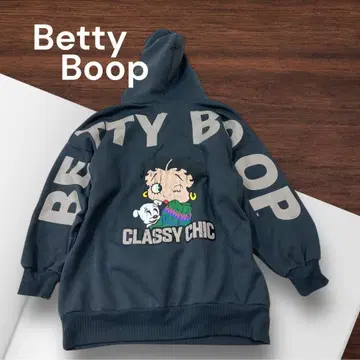 e559 Betty Boop 베티짱 오버 사이즈 후드 부착 맨투맨