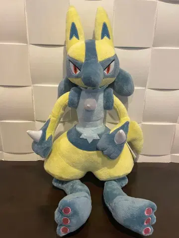 [신상 1개] 포켓몬스터 메챠모후굿토 봉제 인형 옐로우 컬러 루카리오