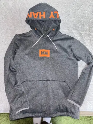 Helly Hansen 그레이 후드티 후드 부착