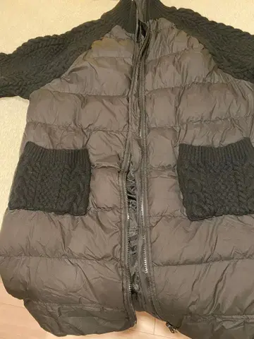 다운 코트 니트 절개