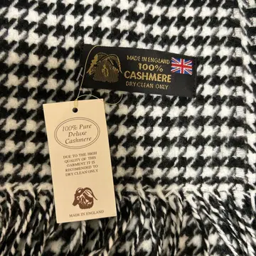 택 포함 새상품급 영국제 100% 캐시미어 대형 머플러 하운드투스 패턴