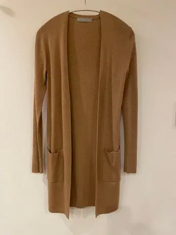 DAMA collection 브라운 롱 가디건 실크 캐시미어